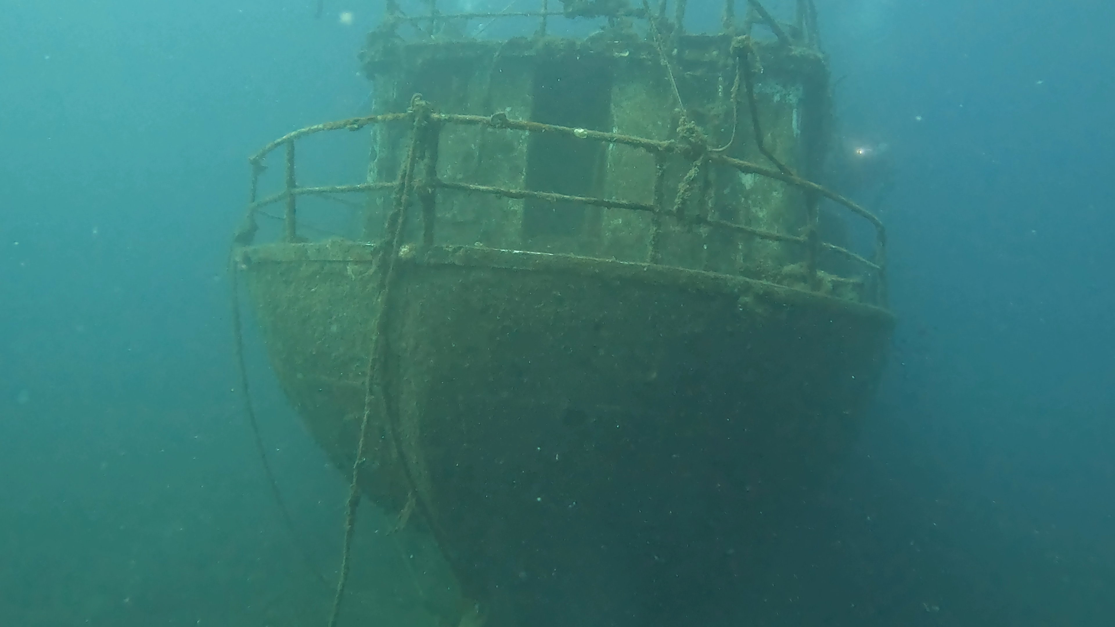 Wrack of the bulk boat Plavi Jadran seen from the behind