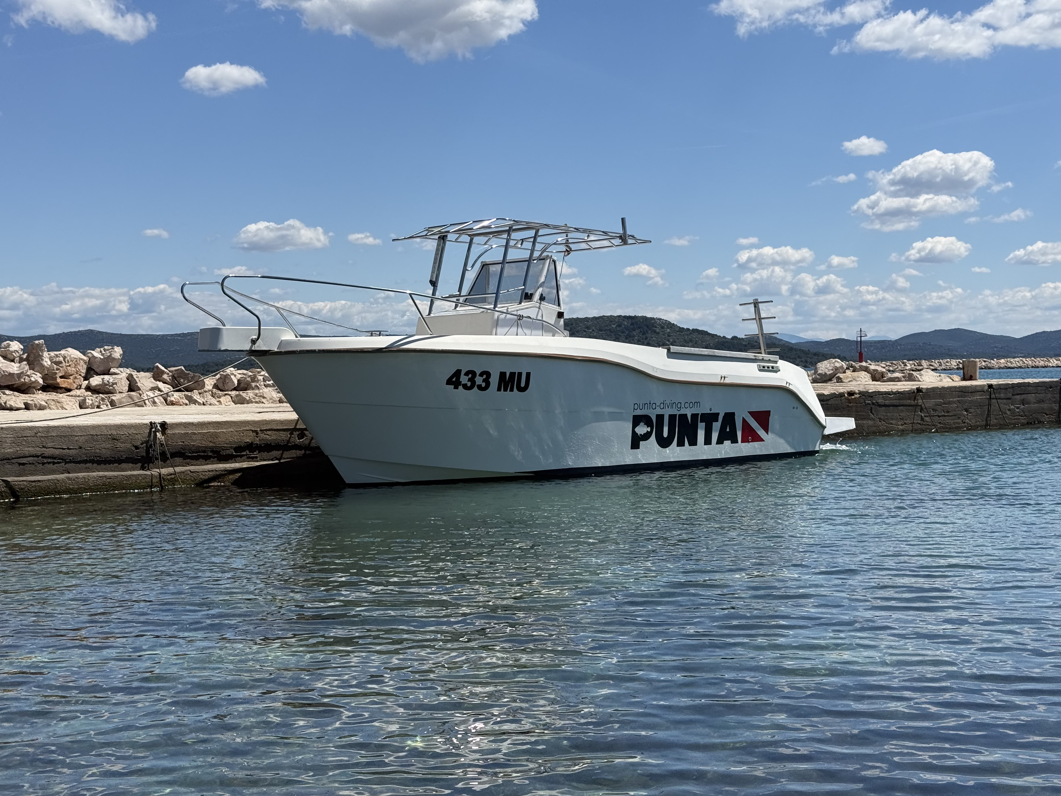 Diving boat Punta in the sea